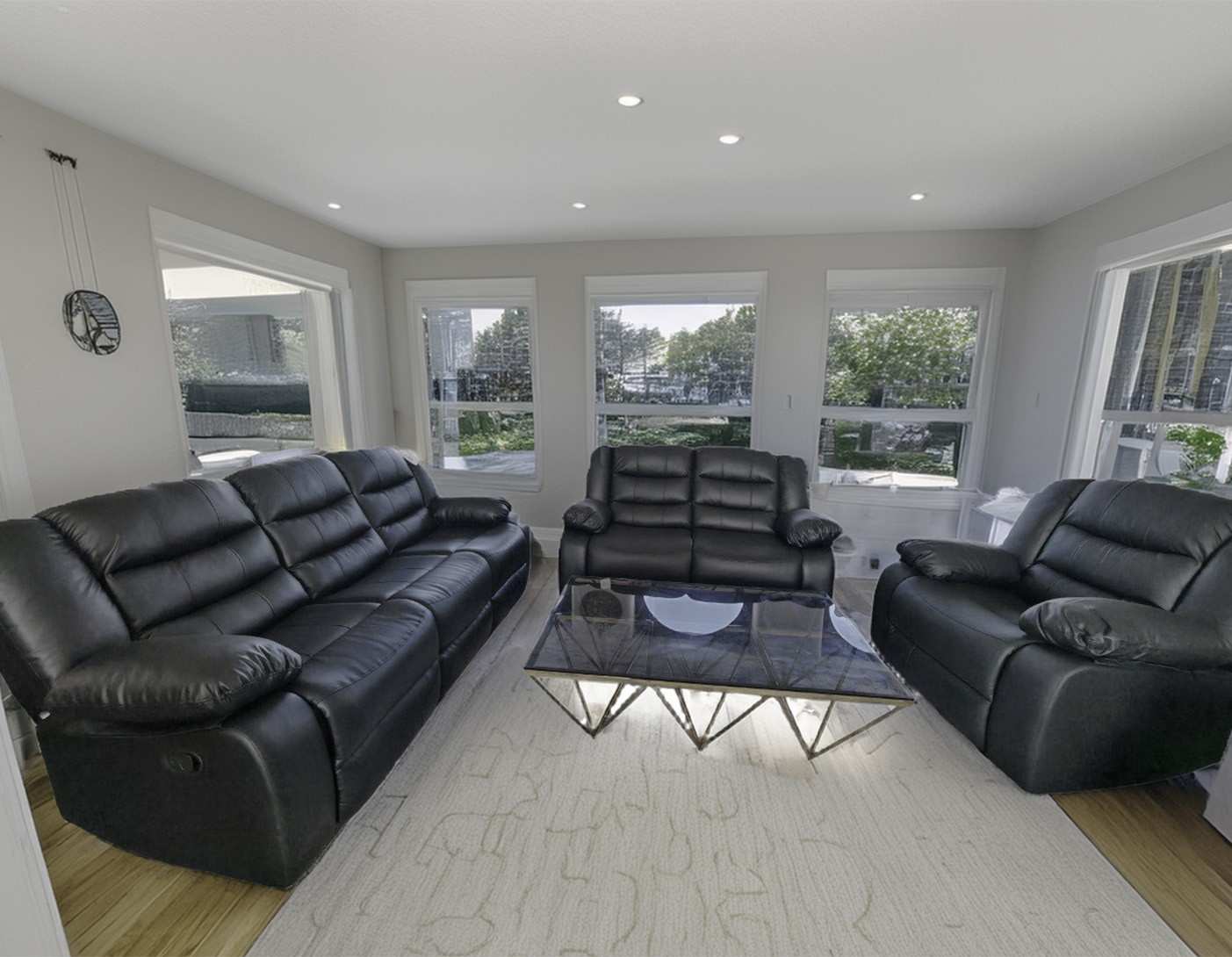 Black Leather Sofa Triple Reclining Sofa Roma Recliner Sofa