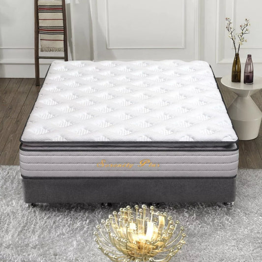 Pillow Top Mattress Cool Gel Foam Pocket Spring Breathable Wave Foam Double King