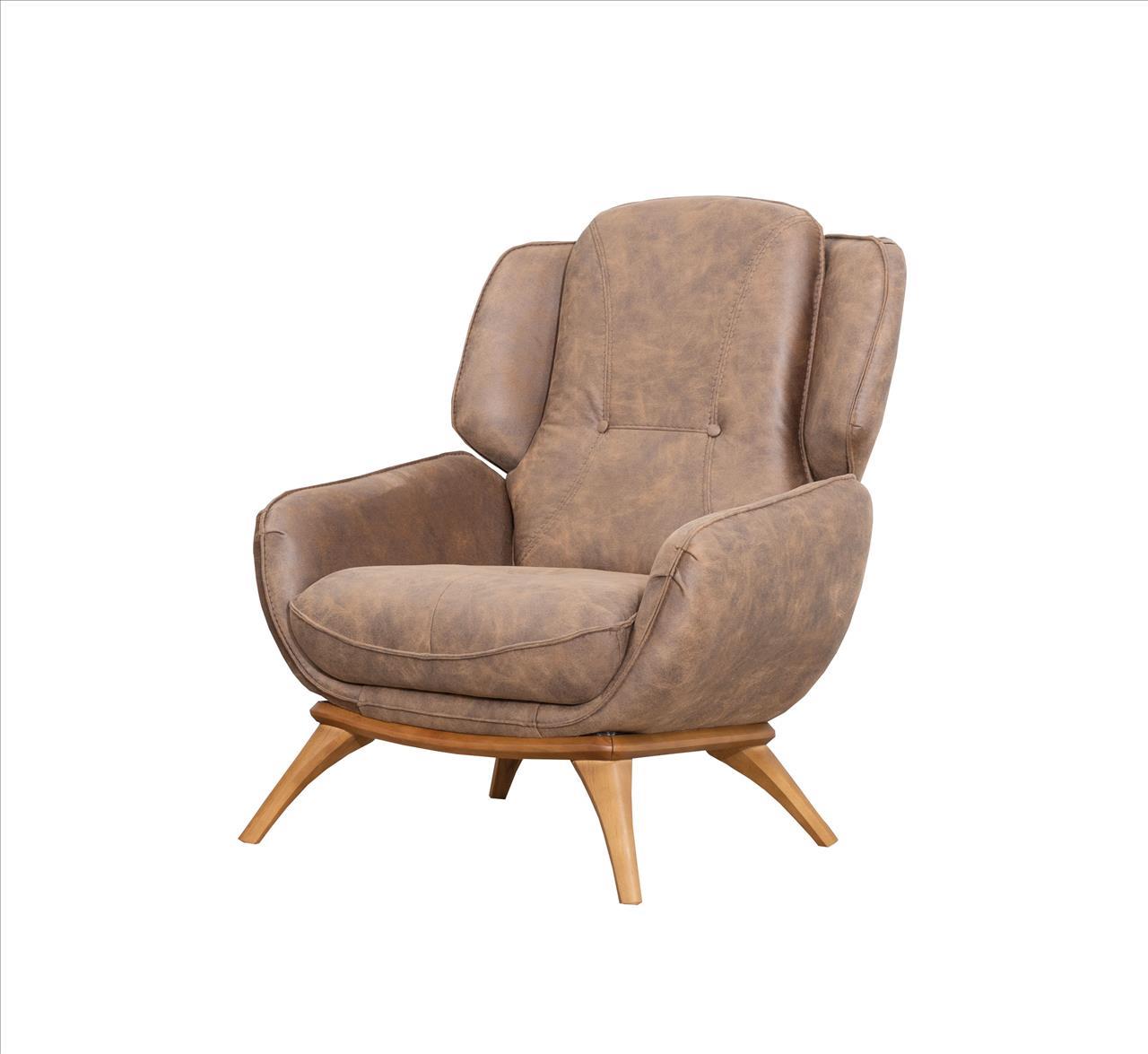 Focus Design Brown Fabric Berger 1 & 3 Seater Sofa Set Stain-Proof Fabric