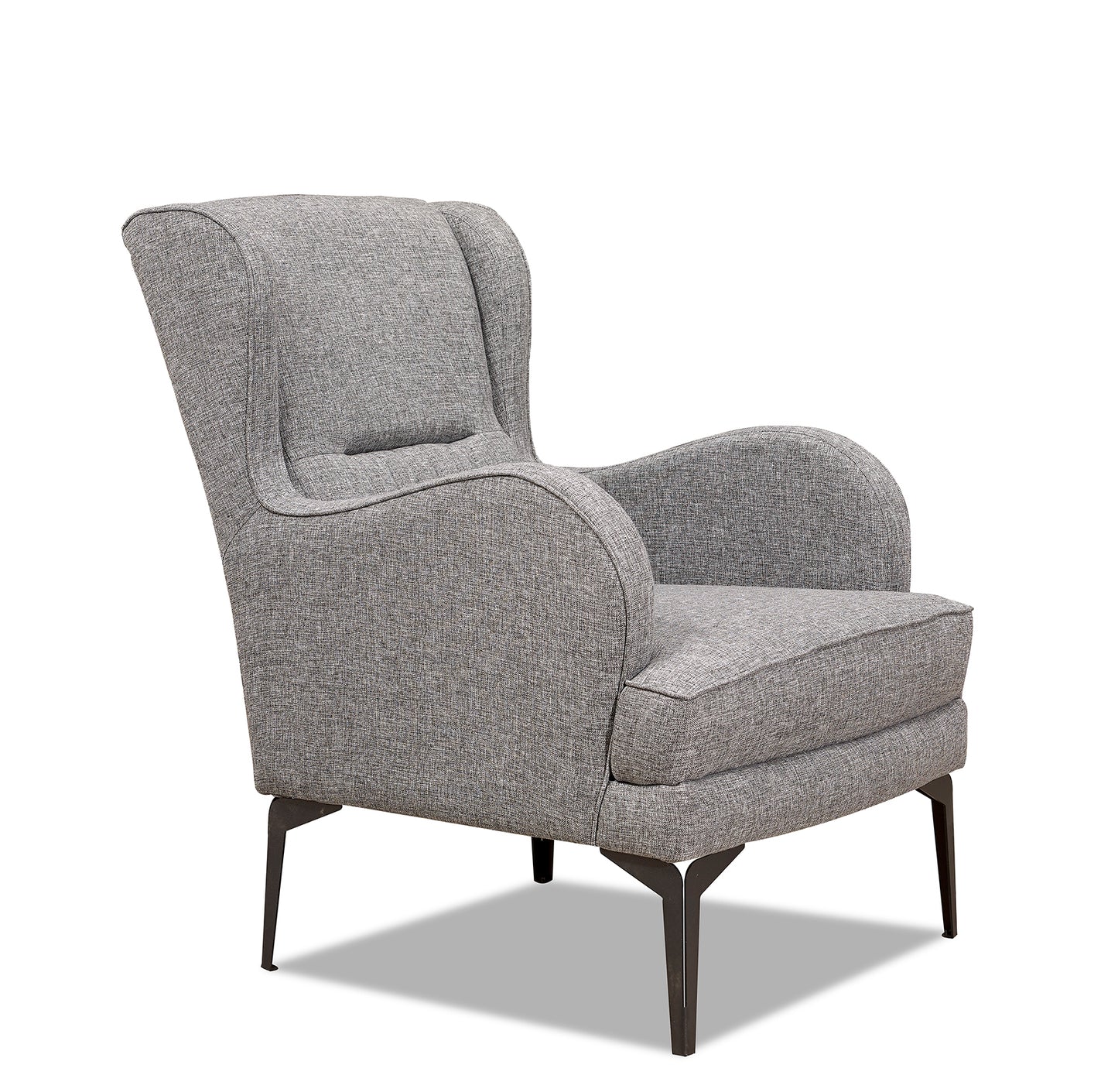 Arya Berger Grey 1-Seater Fabric Sofa