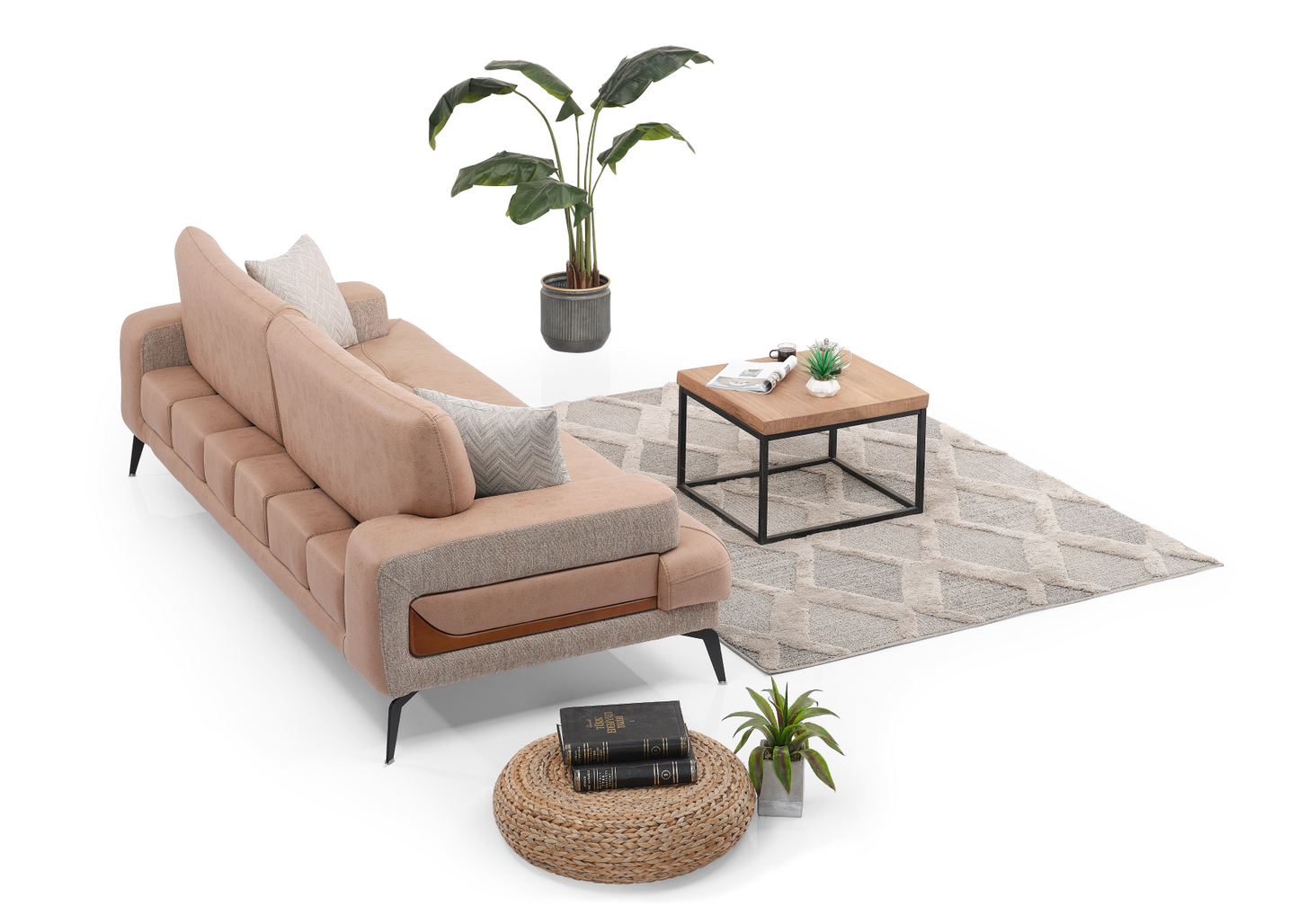 Napoli Design - Beige Gold - 3+1+1 Sofa Set for Living Room