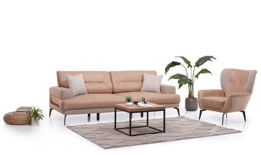 Napoli Design - Beige Gold - 3+1+1 Sofa Set for Living Room