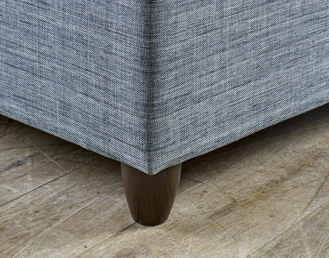 Verso Storage Bed Frame: Hydraulic Lift-Up, Linen & Wood, 2-Box Design