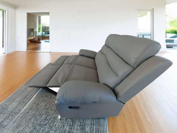 Emerson Grey Fabric 3 Seater 2 Seater Manual Recliner Sofa