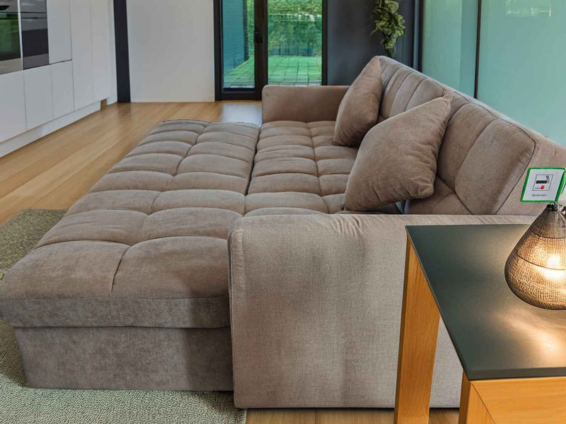 Carson Fabric Sofa Bed in Natural Beige Colour