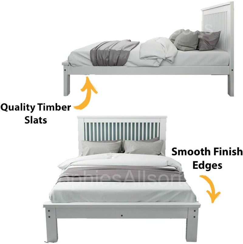 Ennis Single | 3ft Single White Ennis Country Style Wooden Posts Bed Frame Economy Budget