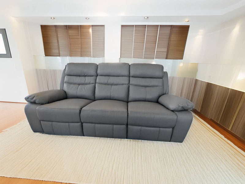 Emerson Grey Fabric 3 Seater 2 Seater Manual Recliner Sofa