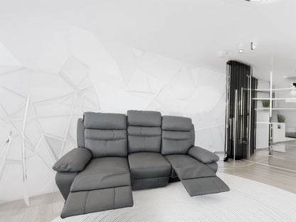 Emerson Grey Fabric 3 Seater 2 Seater Manual Recliner Sofa