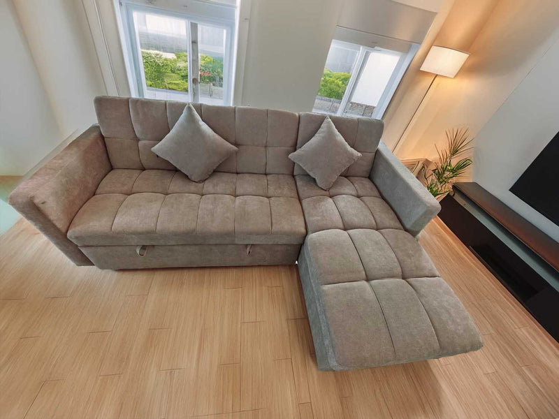 Carson Fabric Sofa Bed in Natural Beige Colour