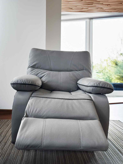 Sofa Grey Fabric PU Recliner Arm Chair, 2, 3 Seater with Set Cup Holder