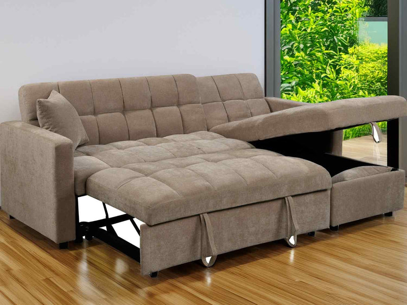 Carson Fabric Sofa Bed in Natural Beige Colour