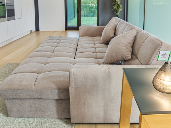 Carson Fabric Sofa Bed in Natural Beige Colour
