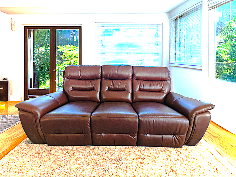 Darwin Grey Leather 3 Seater 2 Seater Electric Power Recliner Sofa
