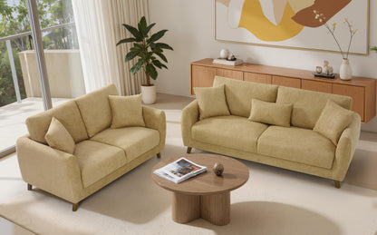 The York Suite in Gold Yellow 2+3 Seater