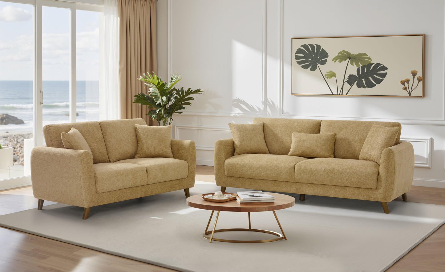 The York Suite in Gold 2+3 Seater