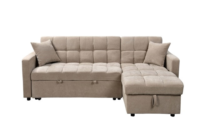 Carson Fabric Sofa Bed in Natural Beige Colour