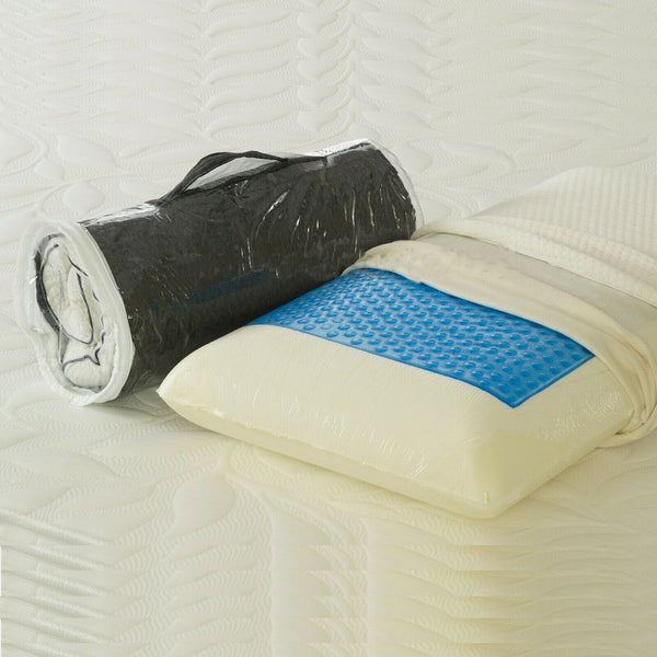 Memory Foam Pillow with Cooling Gel + Free White Case
