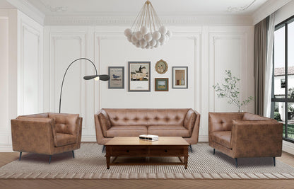 The Melbourne Suite - Brown Faux Leather Available as a 1, 2, or 3-seater