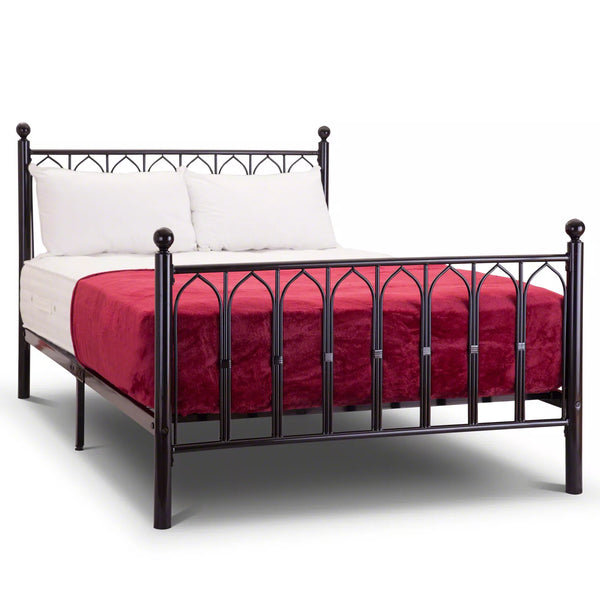 Madonna Gothic Style Metal Bed Frame-Black or White-5ft Kingsize or 4ft6 Double