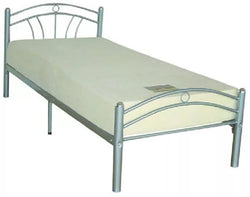 Luna Silver Metal Bed Frame Strong Mesh Base Double Locking 3ft/4ft/4ft6/5ft