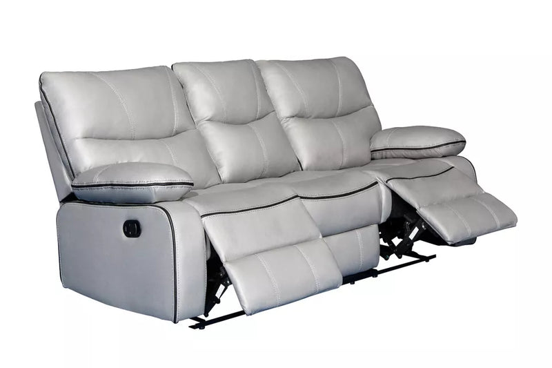 Sofa Grey Fabric PU Recliner Arm Chair, 2, 3 Seater with Set Cup Holder