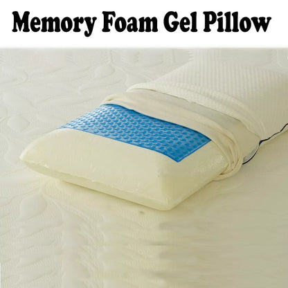 Large Contour Memory Foam Pillow with Cooling Gel Cervical Head Back Support