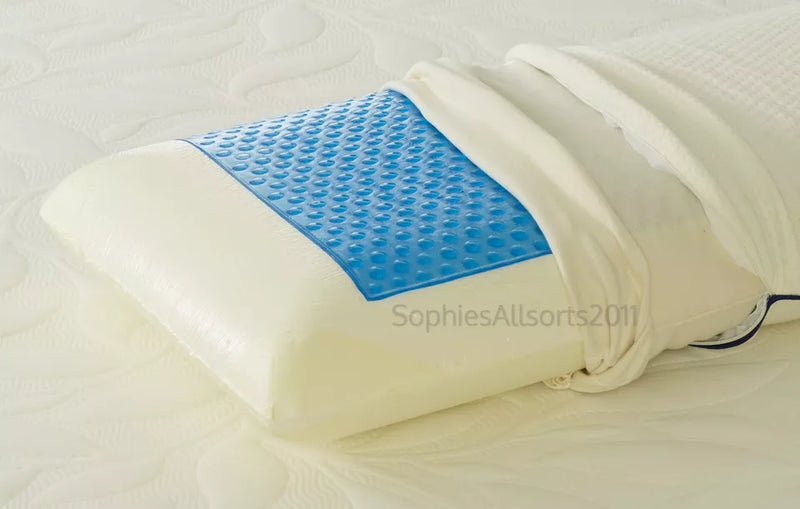 Cool Gel Orthopeadic Support Domed Ergonomic 100% Memory Foam Pillow Cushion