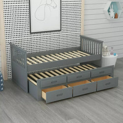 Captain Cabin Bed Frame Wooden 3ft Single Grey or White Children's Guestbed