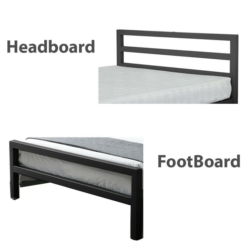 City Block Single | Black strong bed frame | Metal steel slate bedroom furniture
