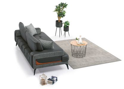 Napoli Design - Grey Brown - 3+1+1 Sofa Set for Living Room