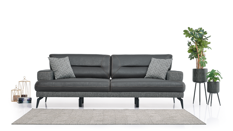 Napoli Design - Grey Brown - 3+1+1 Sofa Set for Living Room