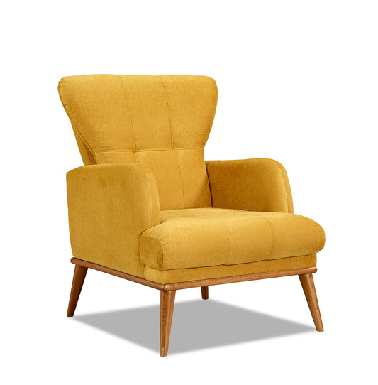Star Mustard Sofa 1 Seater Fabric Arm Chair Montana Steel Trusse Turkey Made