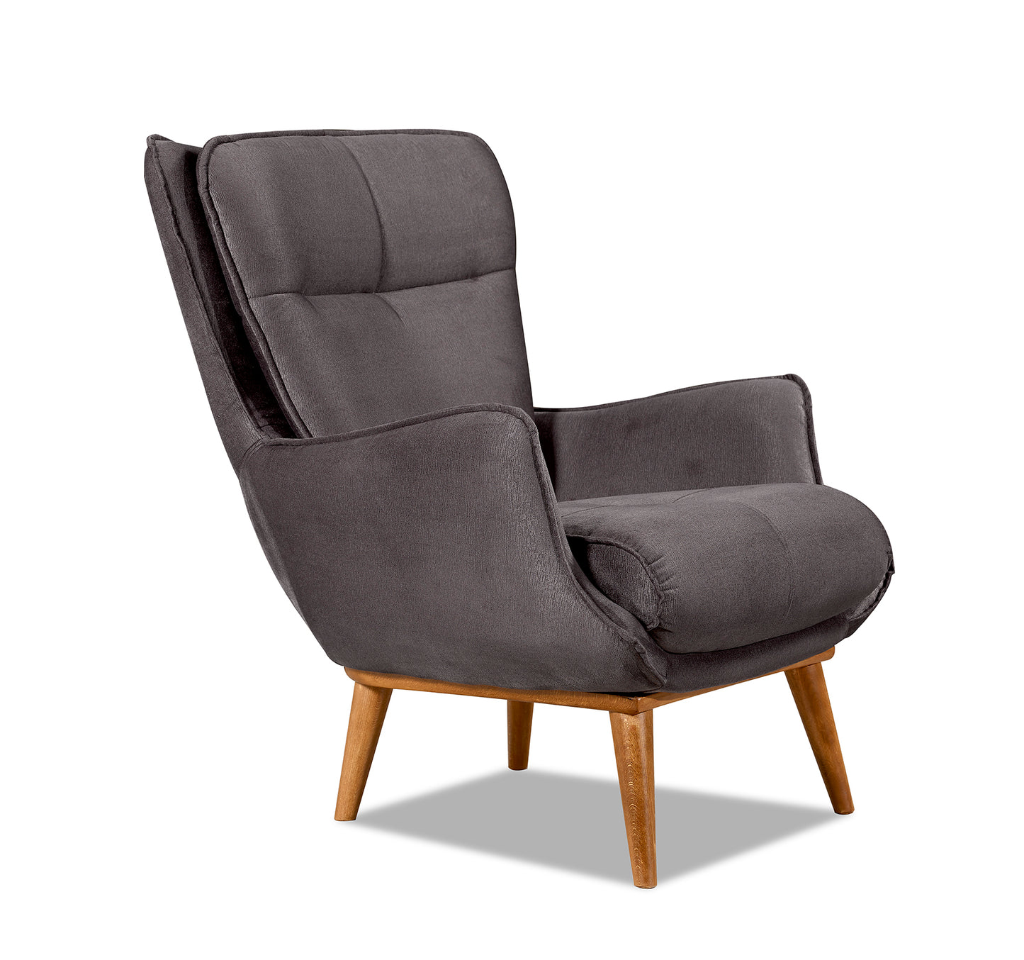 Tilsim Berger Grey Charcoal 1 Seater sofa Chair Cozy Living Space Turkey Made