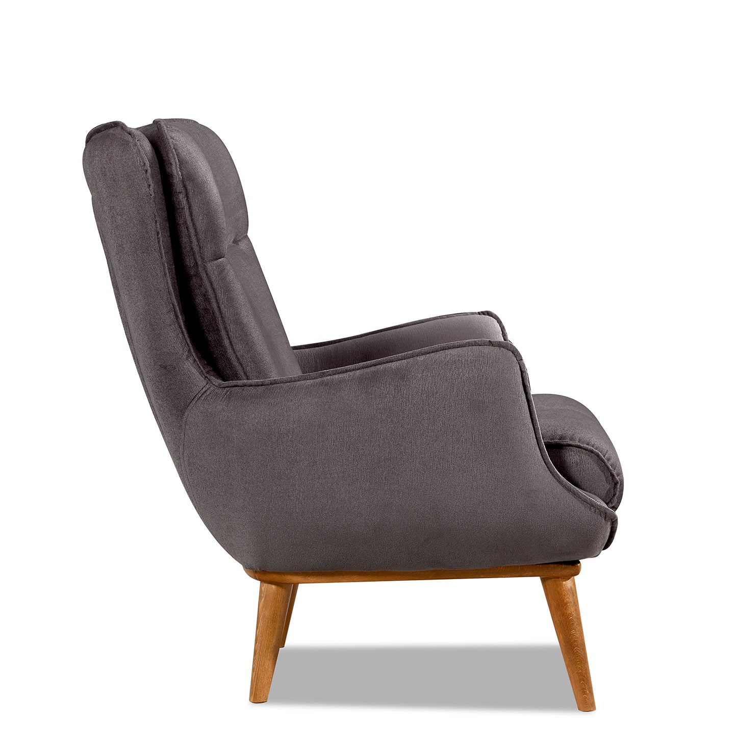 Tilsim Berger Grey Charcoal 1 Seater sofa Chair Cozy Living Space Turkey Made