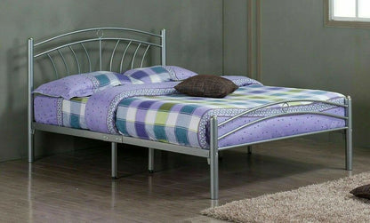 Tuscany Silver Metal Bed Frame - Single or Double