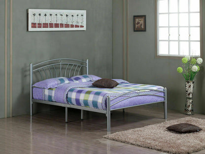 Tuscany Silver Metal Bed Frame - Single or Double