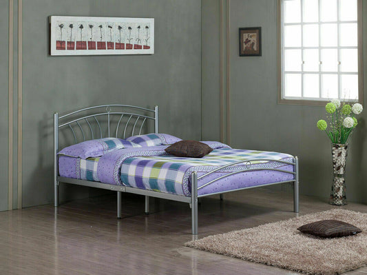 Tuscany Silver Metal Bed Frame - Single or Double