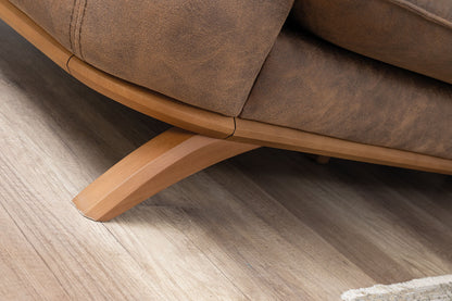 Focus Design Brown Fabric Berger 1 & 3 Seater Sofa Set Stain-Proof Fabric