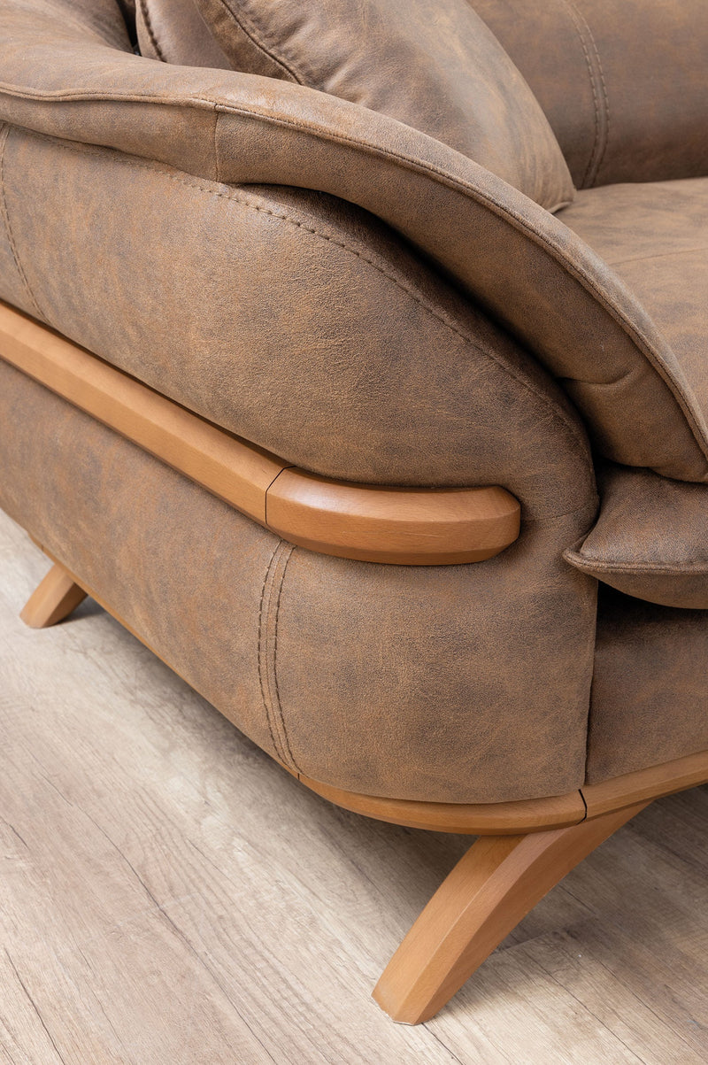 Focus Design - Brown Fabric Sofas Sets For Living Room
