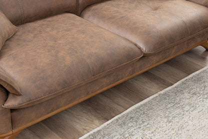 Focus Design Brown Fabric Berger 1 & 3 Seater Sofa Set Stain-Proof Fabric